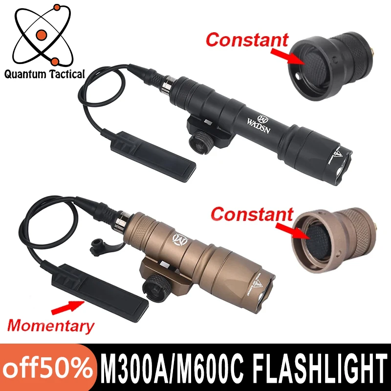 

M300A Tactical Flashlight Wadsn M600C 600Lumens High Power Scout Light M300 M600 Outdoor Hunting Airsoft Spotlight Fit 20MM Rail