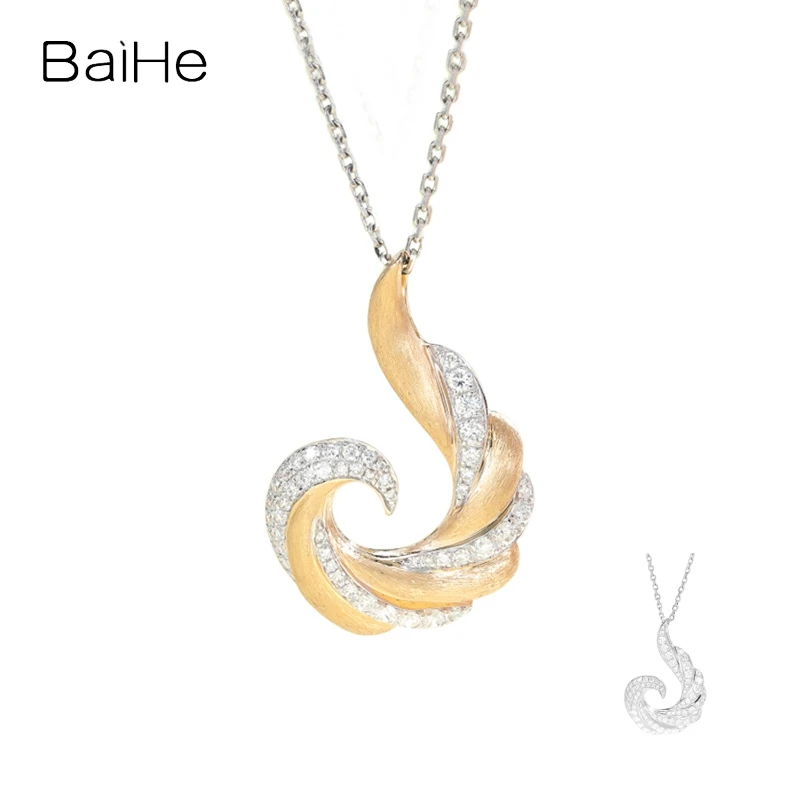 

Baihe Real Solid 14K Yellow/White Gold H/SI Gold Phoenix Diamond Pendant Women Men Daily accessories Trendy Fine Jewelry Making