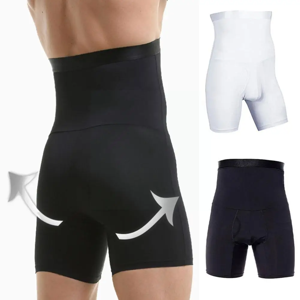 Men Control Panties Boxer Briefs Slimming High Waist Shaper Silicone Bodysuit Slim Body Fit Underpants S-6XL Contour