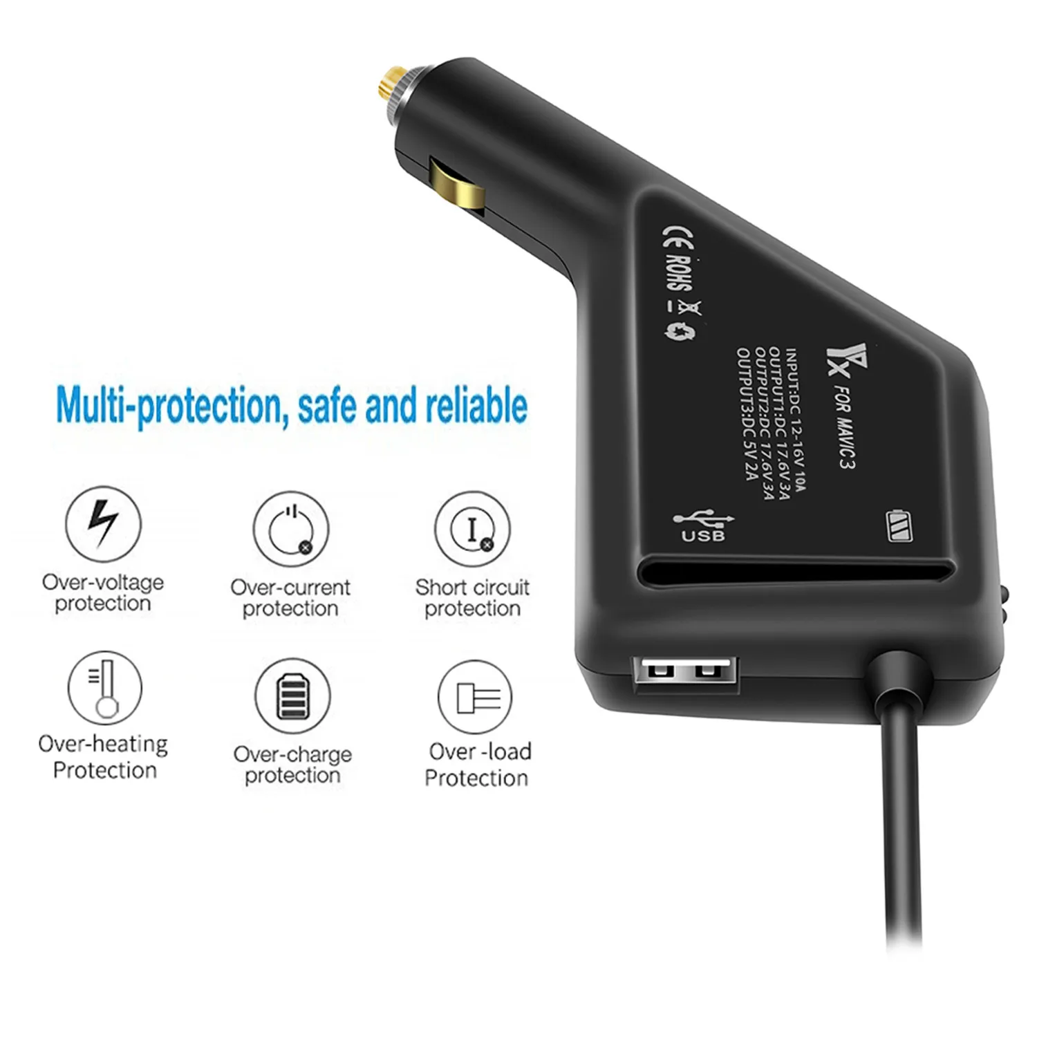 Car Charger Dual-Battery Usb Remote Control Car Charger Car Charger Multi Function Drone Accessory Bestseller Battery Remote T1