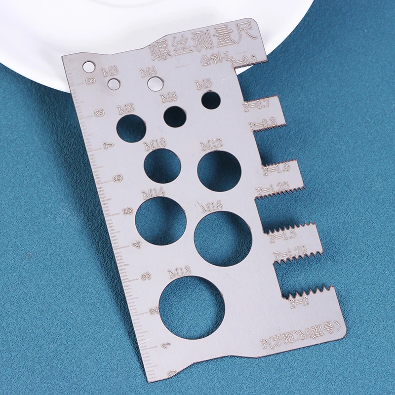 304 Stainless Steel Bolt Thread Gauge Screw Measuring Rauge Quick Identification Screw Measuring Ruler Measuring Gauging Tools