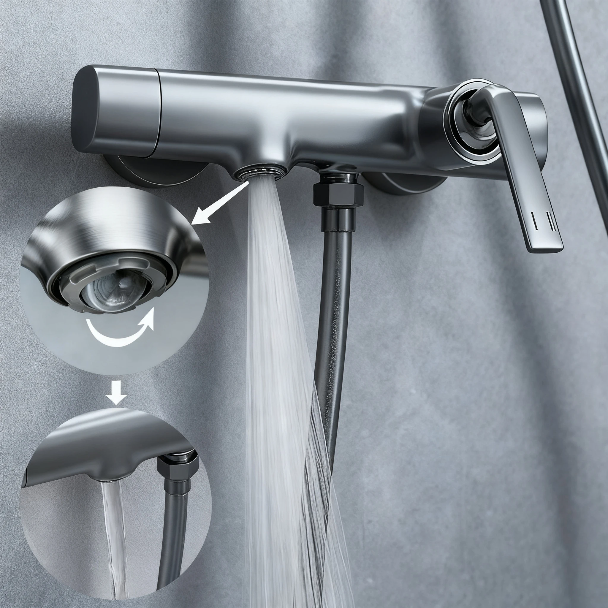 Set Keran Mandi dengan Garansi 10 Tahun, Mixer Kuningan Solid untuk Kamar Mandi, Keran Mandi Lengkap, Sistem Shower Termostatis untuk Bak Mandi dengan Pancuran Hujan Keran air mandi kolom Pancuran kualitas tinggi