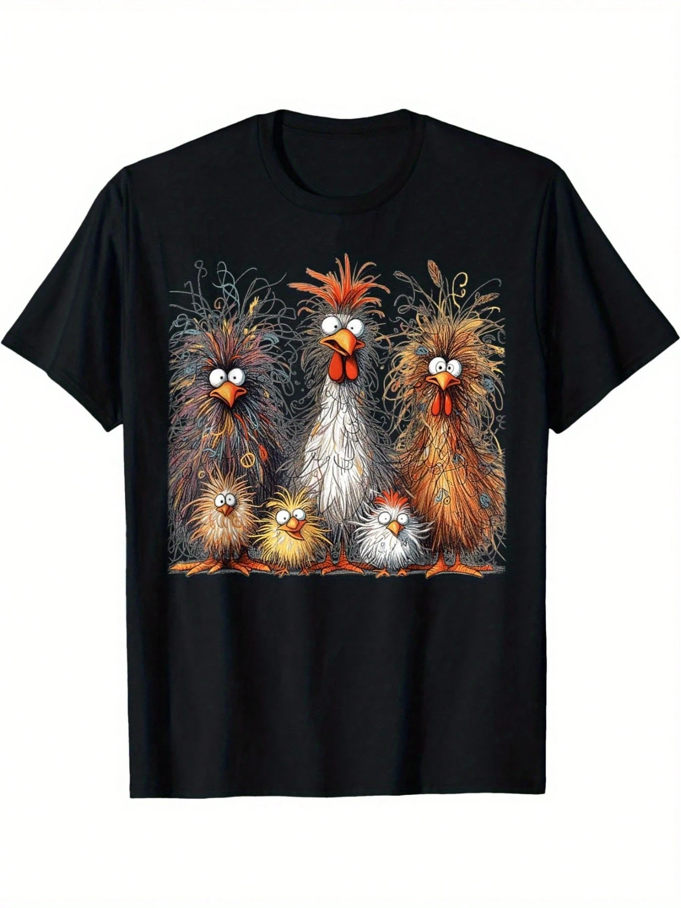 

Adorable Chicken Print T-Shirt - Short Sleeve Breathable - Perfect Casual Top For Summer & Spring Fashion Fit For Men