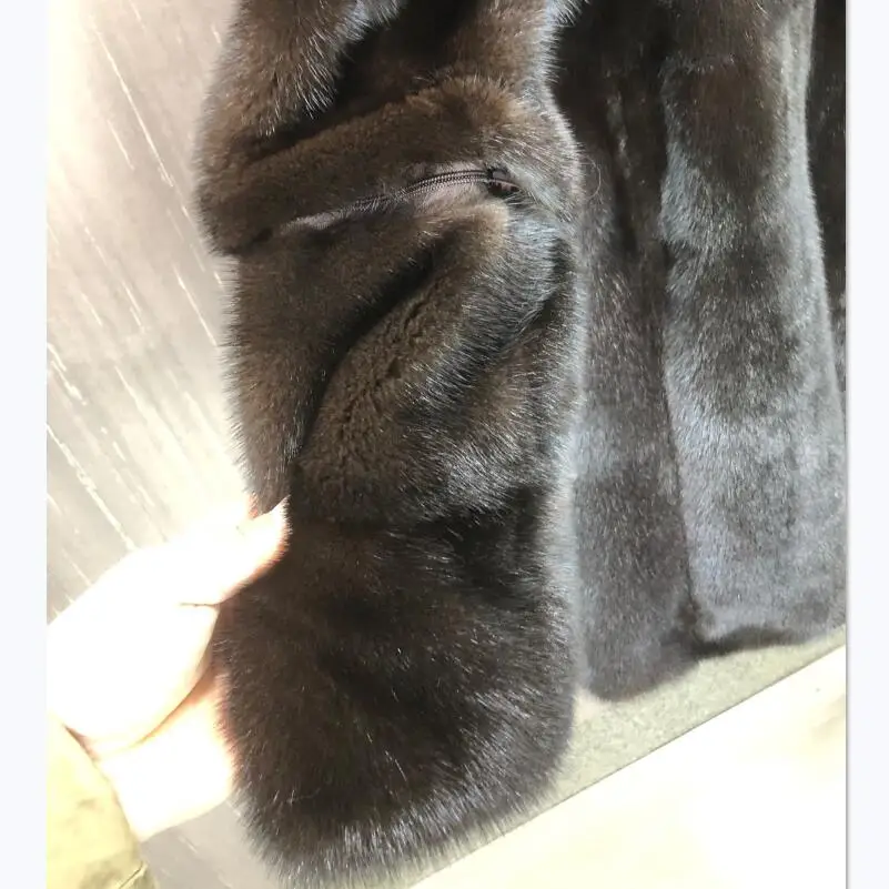 Women's Genuine Natural Mink Fur Coat with Detachable Sleeves, Long Warm Coat, European Winter Fashion, New, 2023