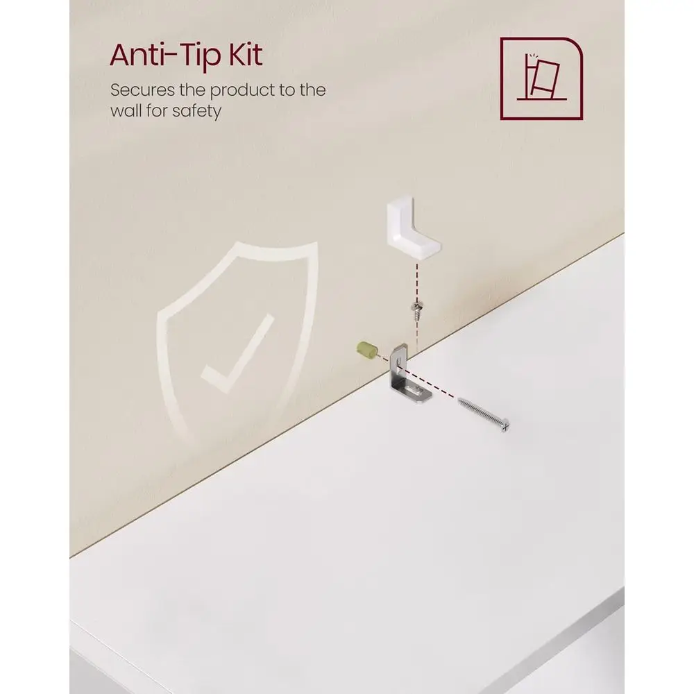 خزانة كتب مفتوحة بخمسة أرفف، 9.4x23.6x52.8، أبيض سحابي، للمنزل/المكتب، ULBC165T14