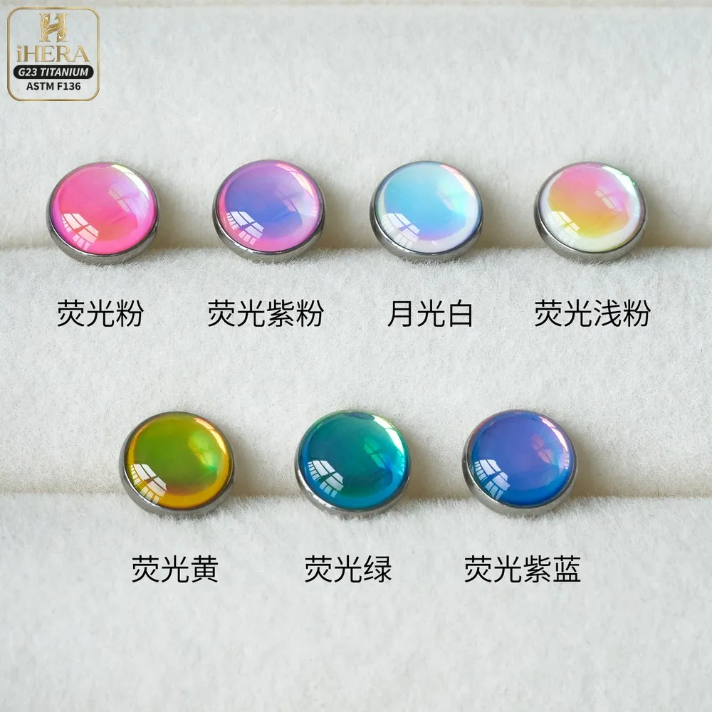 ASTM F136 Titan Runde Edelstein-Ohrringe mit Flachrückseite Set Helix Tragus Conch Labret Lippen-Nasen-Ohrknorpel-Piercing-Schmuck