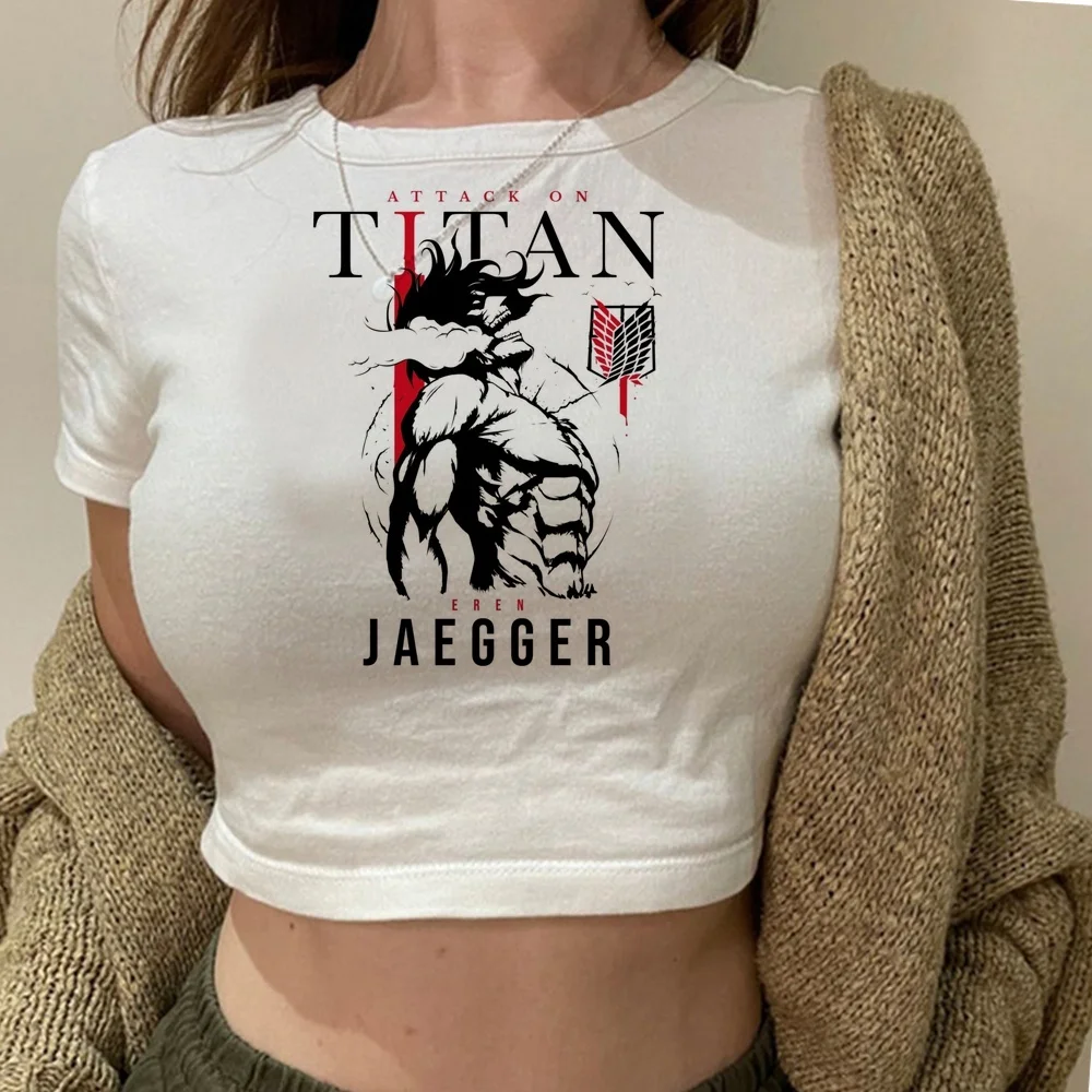 Attack on Titan cropped top female y2k 2000s japanese dollette funny shirt cheap baddie grunge vintage clearance sales