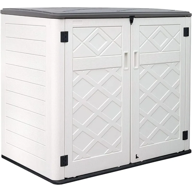 KINYING Larger Outdoor Storage Shed Weather Resistance, Horizontal Outdoor Storage Box Waterproof for Garden, Patios, Backyards