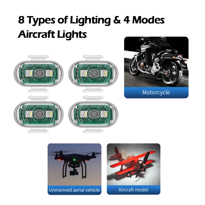 NEW RGB 8 Colors LED Flashing Warning Strobe Lights USB Rechargeable Quadcopter Motorcycle Drone Anti-collision Aircraft Light