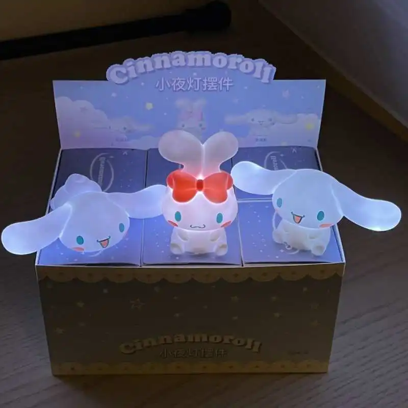 

Новинка, Sanrio Box Kawaii Cinnamoroll, фигурки, игрушки, искусственная ночь, украшение для дома для фанатов, Детский Рождественский подарок, маленький ночной свет