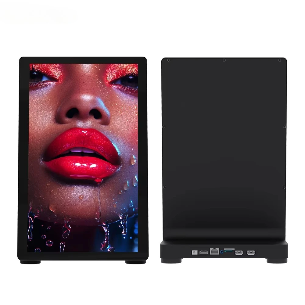 L-Shaped Desktop Android 4G Advertising Player With Wifi Camera NFC POE SIM Card Digital Signage Excellent Customer Feedback