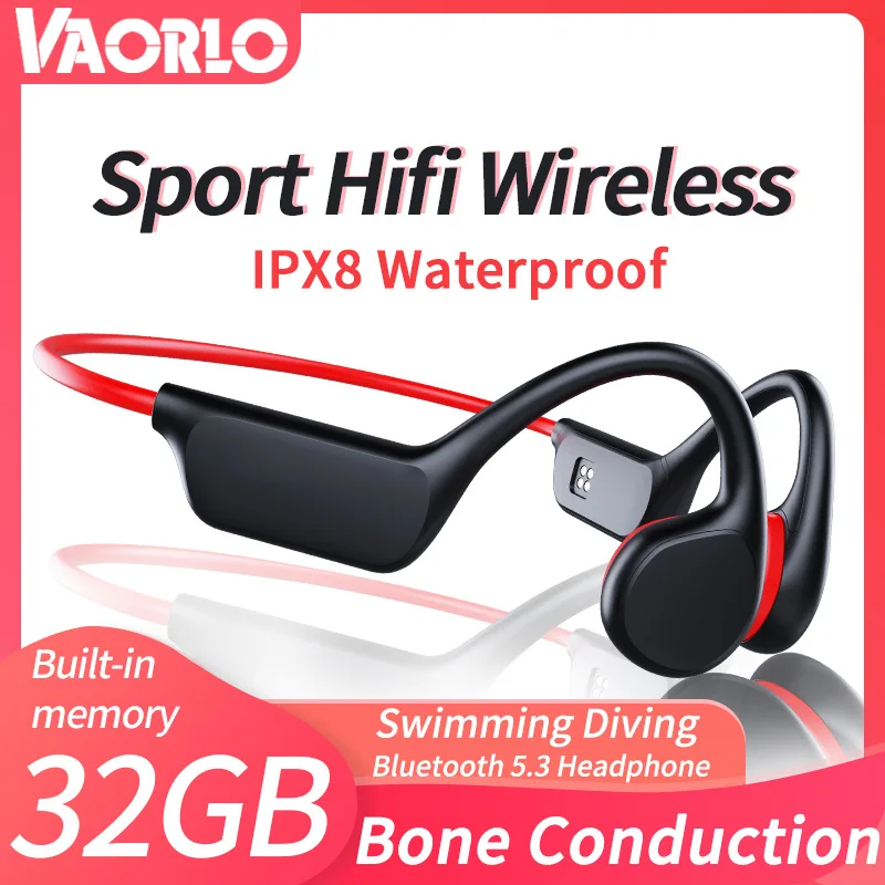

Wireless Bone Conduction Earphones Bluetooth 5.3 MP3 Playback With 32G Memory IPX8 Waterproof Sports Headphones For Swimming