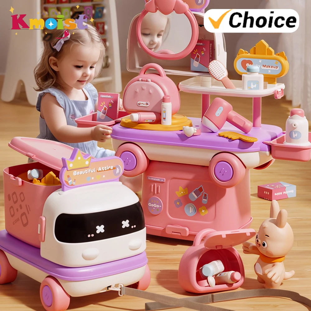 Kids Doctor Keuken Make-up Speelgoed voor Meisjes Interactieve Pretend Game Set Draagbare Opvouwbare Opbergdoos Kinderen Verjaardagscadeautjes