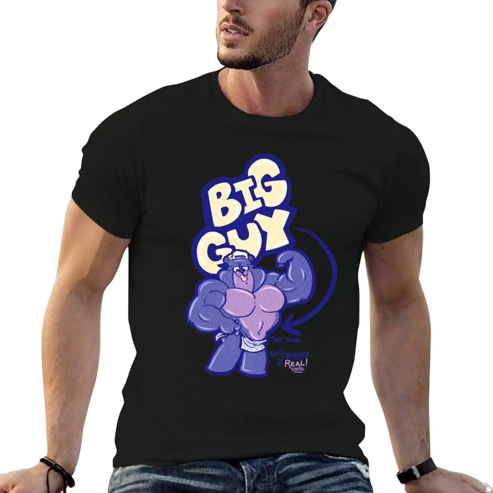 

BIG GUY TINY TOWEL T-Shirt man t shirt graphic t shirts for man pack cotton t shirt man casual T-shirt