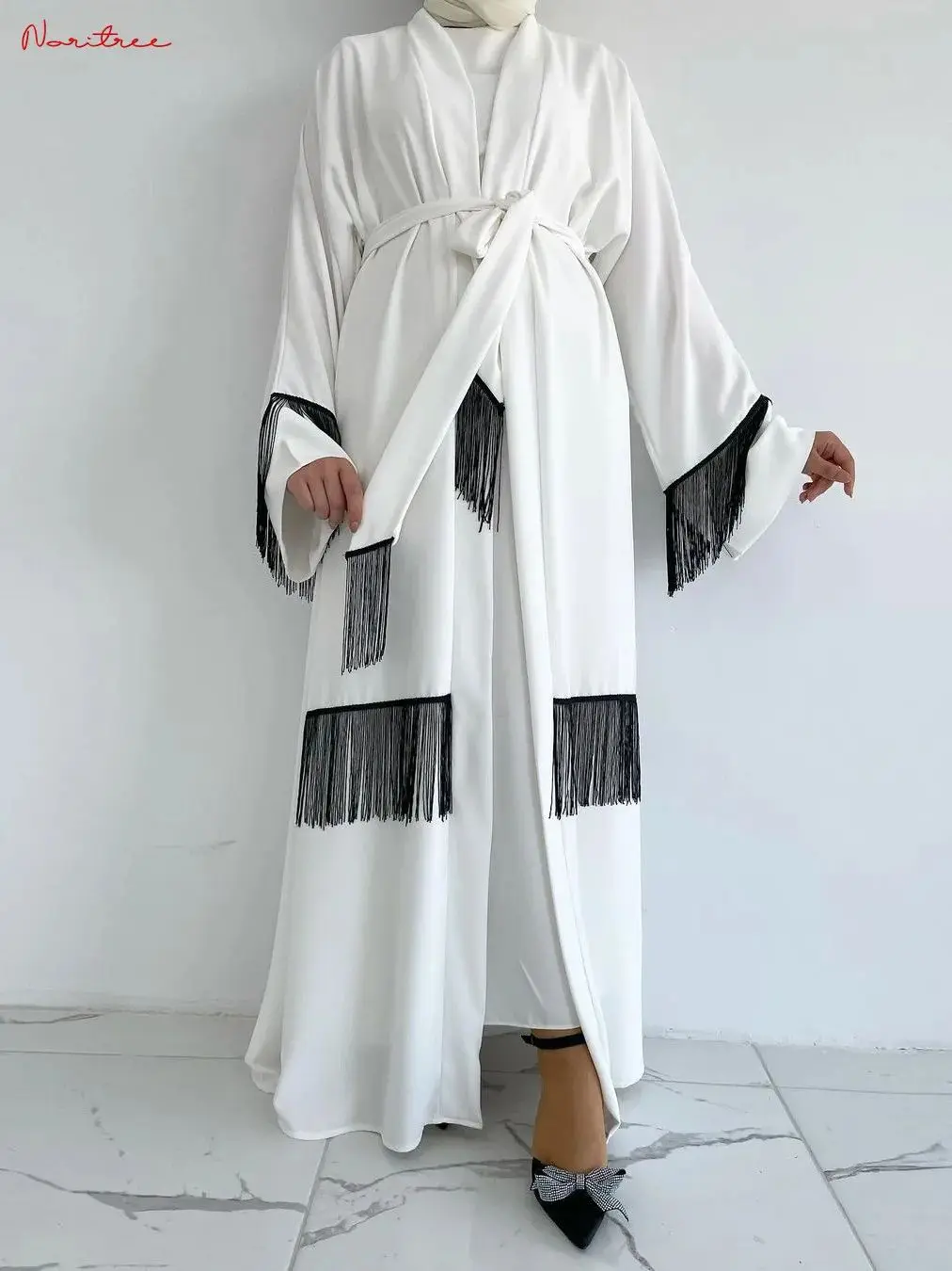 Mulheres Abaya Syari Quimono, Abaya, Comprimento Total, Borla, Muçulmano Abaya, Moda Feminina, Serviço de Adoração Abayas, wy1973