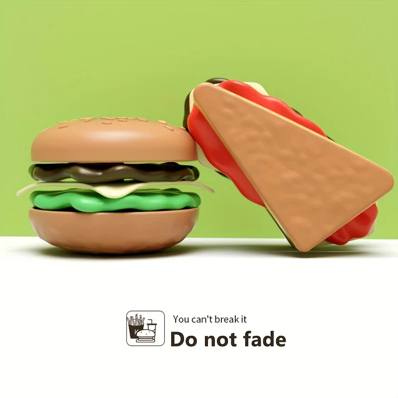 1 ensemble détachable Snack Hamburger en plastique semblant jouet jouer maison ensembles de nourriture pour enfants cuisine jouet cadeau d'anniversaire