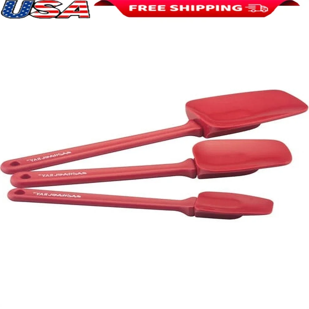 

3-Piece Silicone Spoonula Set Kitchen Tools Heat Resistant Nonstick Spatula Spoon Mixing Stirring Cooking Utensils Dishwasher