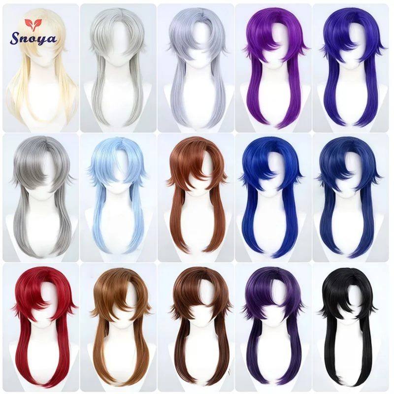 Snoya Versatile Long Synthetic Wolf Tail Cosplay Wig Suitable for Cosplay Parties Halloween Gaming And Anime Red Purple Yellow