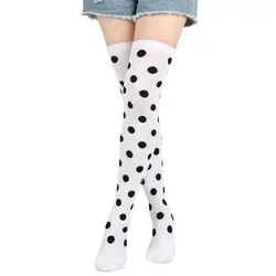Over Above Knee Socks Womens Striped Thigh High Stockings Dot Ladies Girls Black White Pink Long Cosplay Lolita Harajuku Y2k