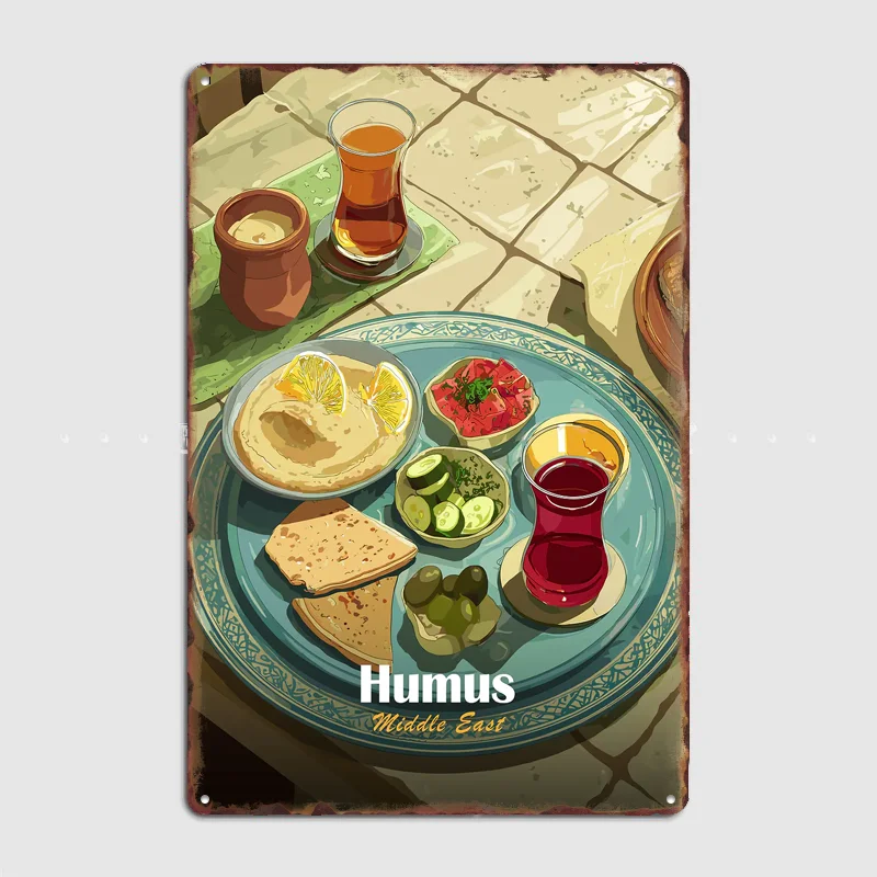 Humus Middle East Food Vintage Poster Metal Sign Custom Bedroom Room Decor Home Decor Posters Wall Decoration