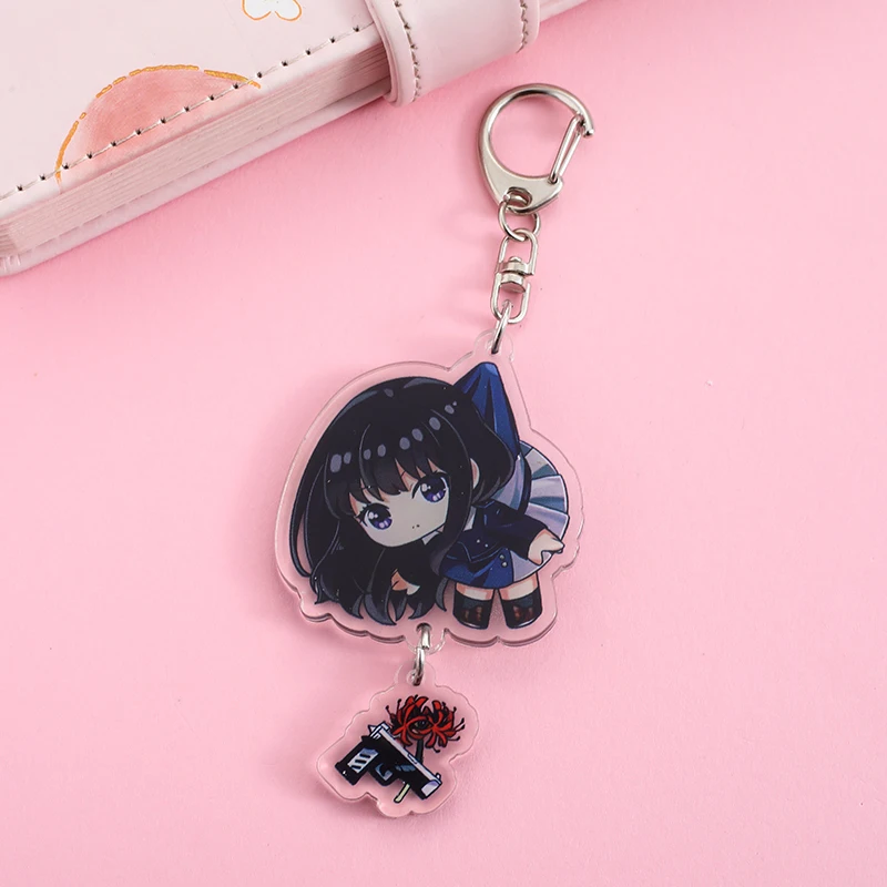 Lycoris Recoil  Acrylic Keychain Cartoon Character Ornament Key Bag Pendant Clothing Accessories
