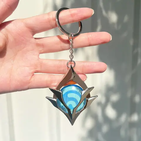 Snezhnaya Vision Keychain Pendant Electro Pyro Genshin Hydro Impact Tartaglia Arlecchin Cryo  Collection Props Fancy gift box