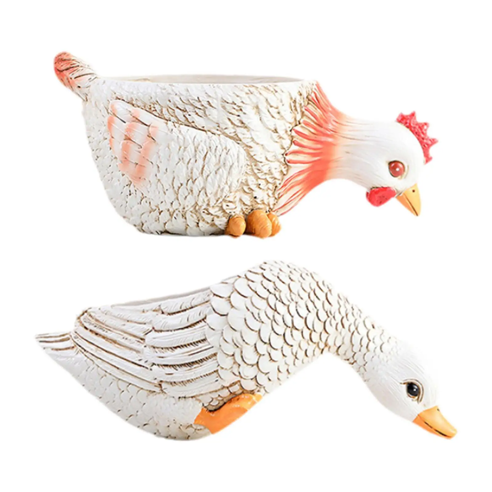 Animal Plant Pot Funny Cute Resin Statue Easter Flower Planter Ornament for Decoration Living Room Desktop Outdoor Windowsill