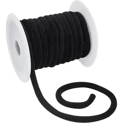 11 Yards 8mm Soft Velvet Round Cord Black Velvet Cord String Velvet Ribbon Velvet Craft Thread Cord Trim Spool for Christmas