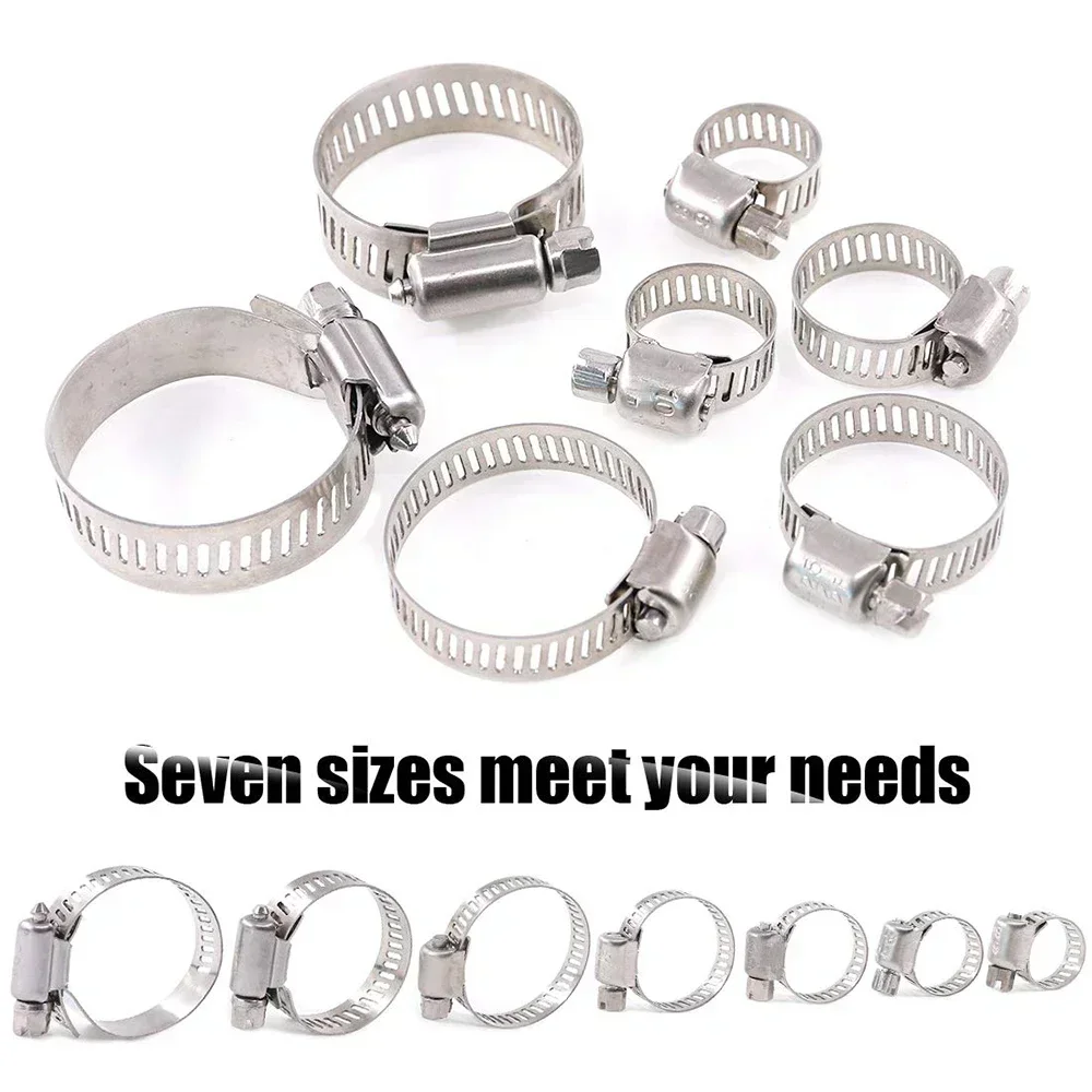 60 piezas de abrazaderas de acero inoxidable de 8-38 mm estilo americano para tuberías de agua, abrazaderas de tráquea, abrazaderas fijas, abrazaderas de anillo.