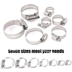60pcs 8-38mm Adjustable Stainless Steel Screw Band Hose Clamps Car Fuel Hose Clamps Pipe Clamp Worm Gear Clip Hose Clamp