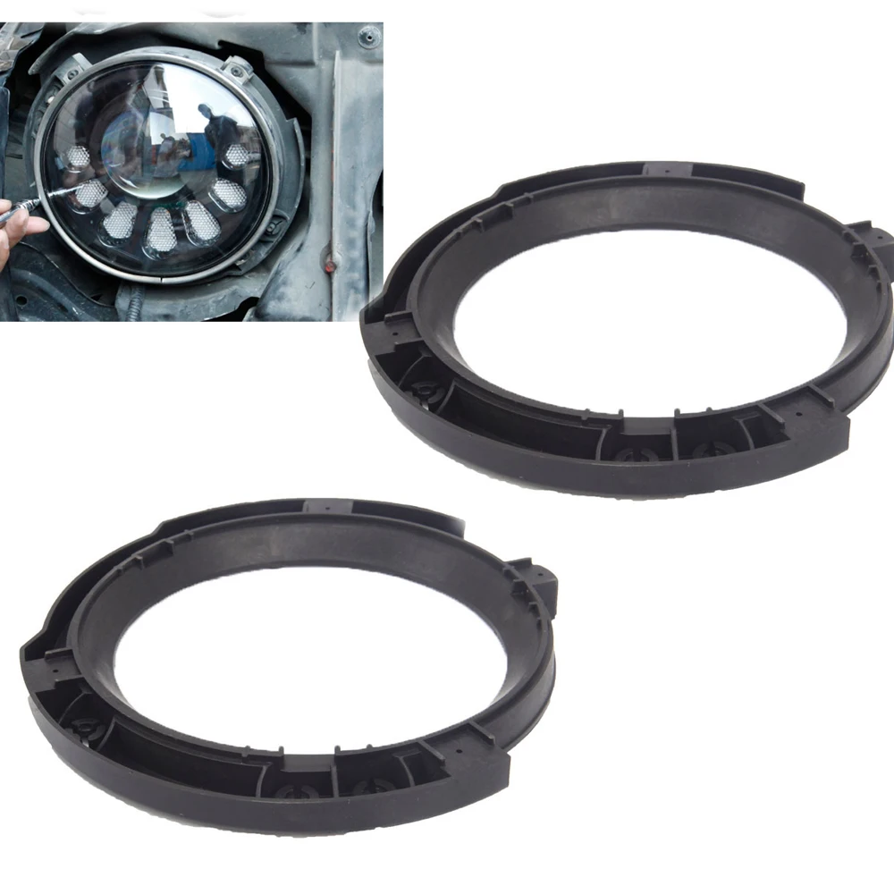 7 Inch Round Headlight Mounting Retaining Bracket Ring Set with Headlight Metal Ring for Jeep Wrangler JK 2007-2017 Accessories
