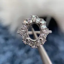 MeiBaPJ Inlay Elliptical 7*9mm Gemstone S925 Pure Silver Precision Support Exquisite Ring Elegant Gifts Charm Popular Jewelry