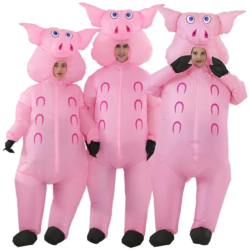 Kinder erwachsener Mann Schwein aufblasbares Kostüm Jungen Mädchen Party Cosplay lustiger Anzug Anime Kostüm Halloween Kostüm für Frau