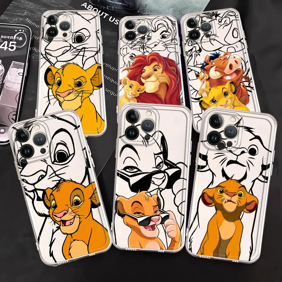 Прозрачный чехол для телефона Apple iPhone XR 16 15 14 Plus XS 13 12 11 Pro MAX 16e 7 8 Disney Lion King
