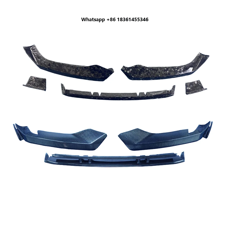

For TTRS Carbon Fiber Bodykit Front Shovel & Rear Lip Side Skirt Surround Wind Knife Tail with Forge Bumper Lip Car Model