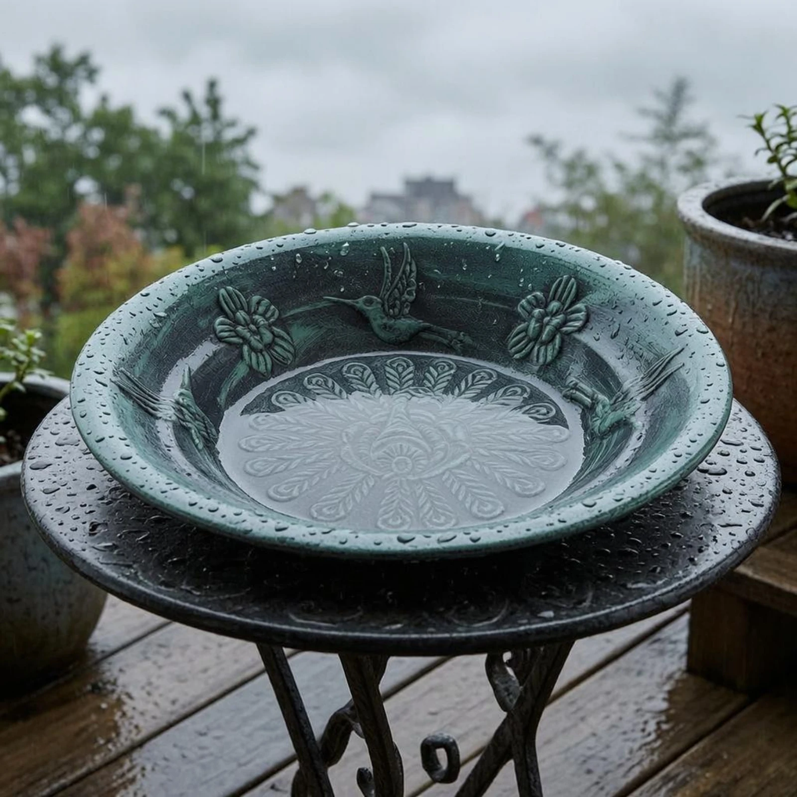 bird-bath-feeder-bowl-textured-finish-round-shallow-bird-bath-garden-decor-raised-rim-vintage-style-for-courtyard