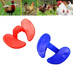 20Pcs No Bolt Chicken Glasses Chicken Pigeon Pheasant Anti Pecking & Fighting Goggles Farm Poultry Supplies Blue/Red