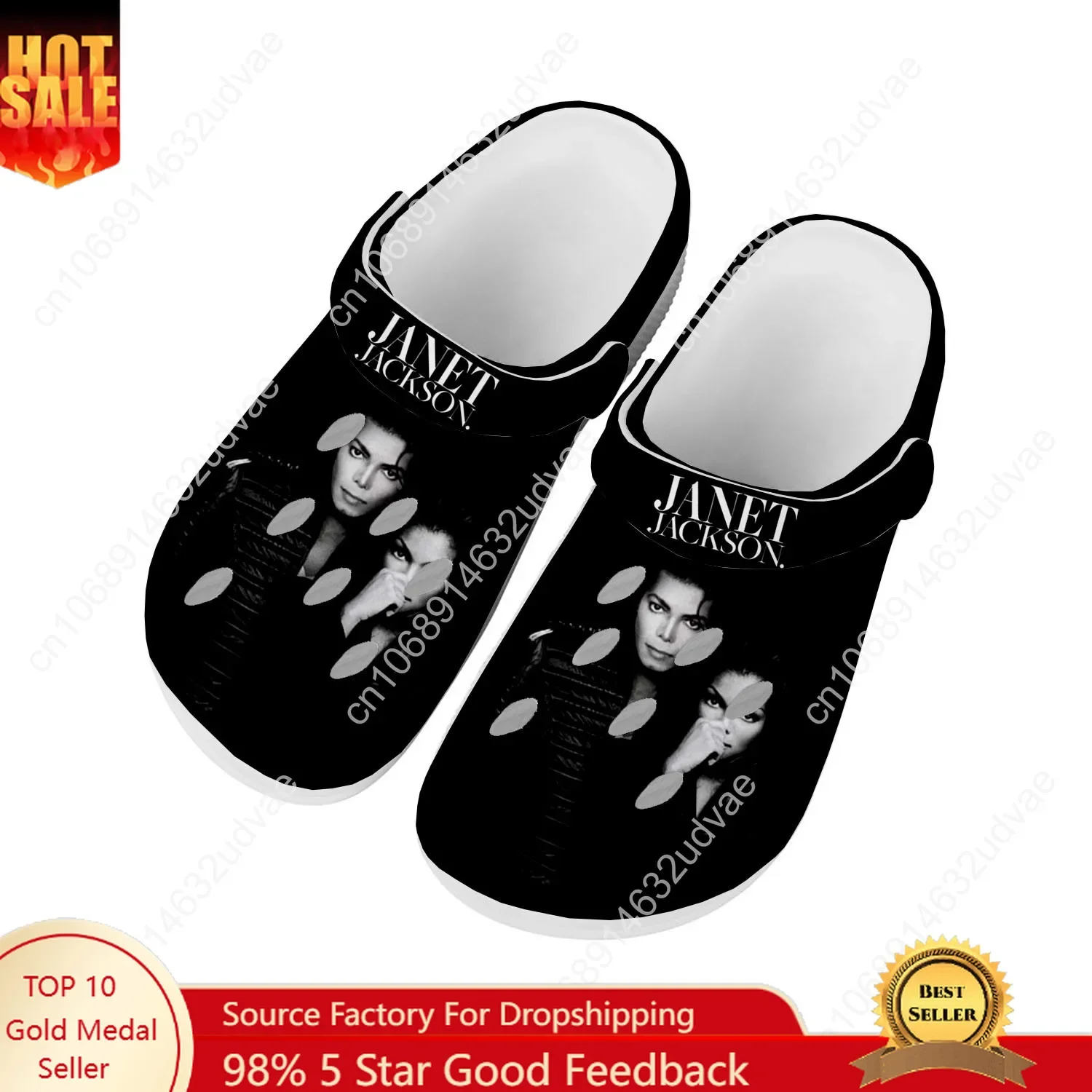 

Janet Jackson Water Shoes Mens Womens Comfortable Fashion Home Garden Clogs Customizd Sandals Beach Breathable Hole Slippers