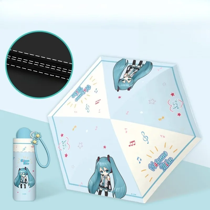 

Hatsune Miku 5-Fold Umbrella - Lightweight Manual Open Parasol with UV Block, Cute Anime Sun & Rain Shield for Classic Gifts