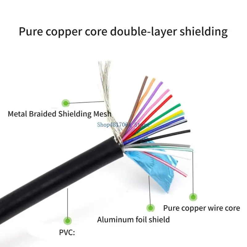T3LB SVGA Cable HDB15 Male/Female 150cm Coaxialed Wire Double Shielded Fast Speed