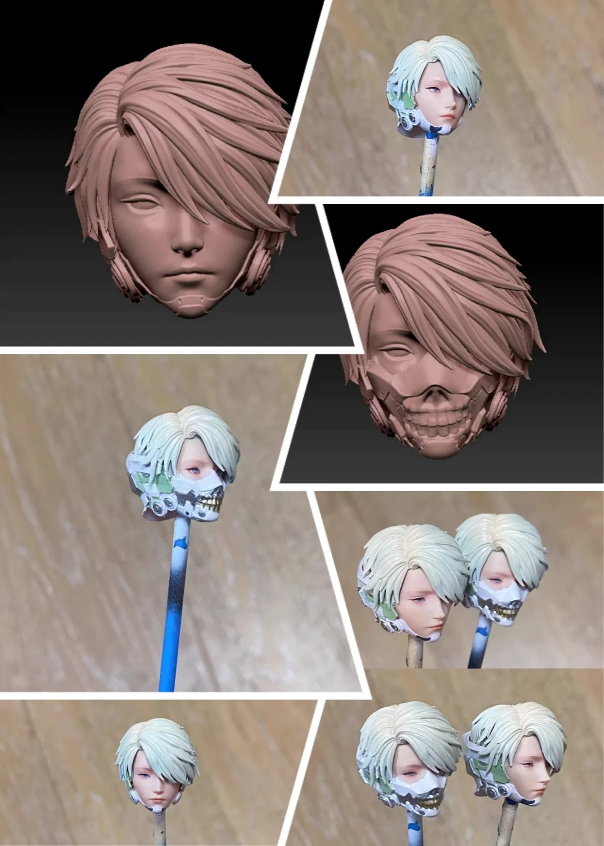 

【30days Made】1/12 Scale Female Soldier Humanoid AI Intelligent Robot Unpainted/Painted Head Sculpt Fit 6''Action Figure Model