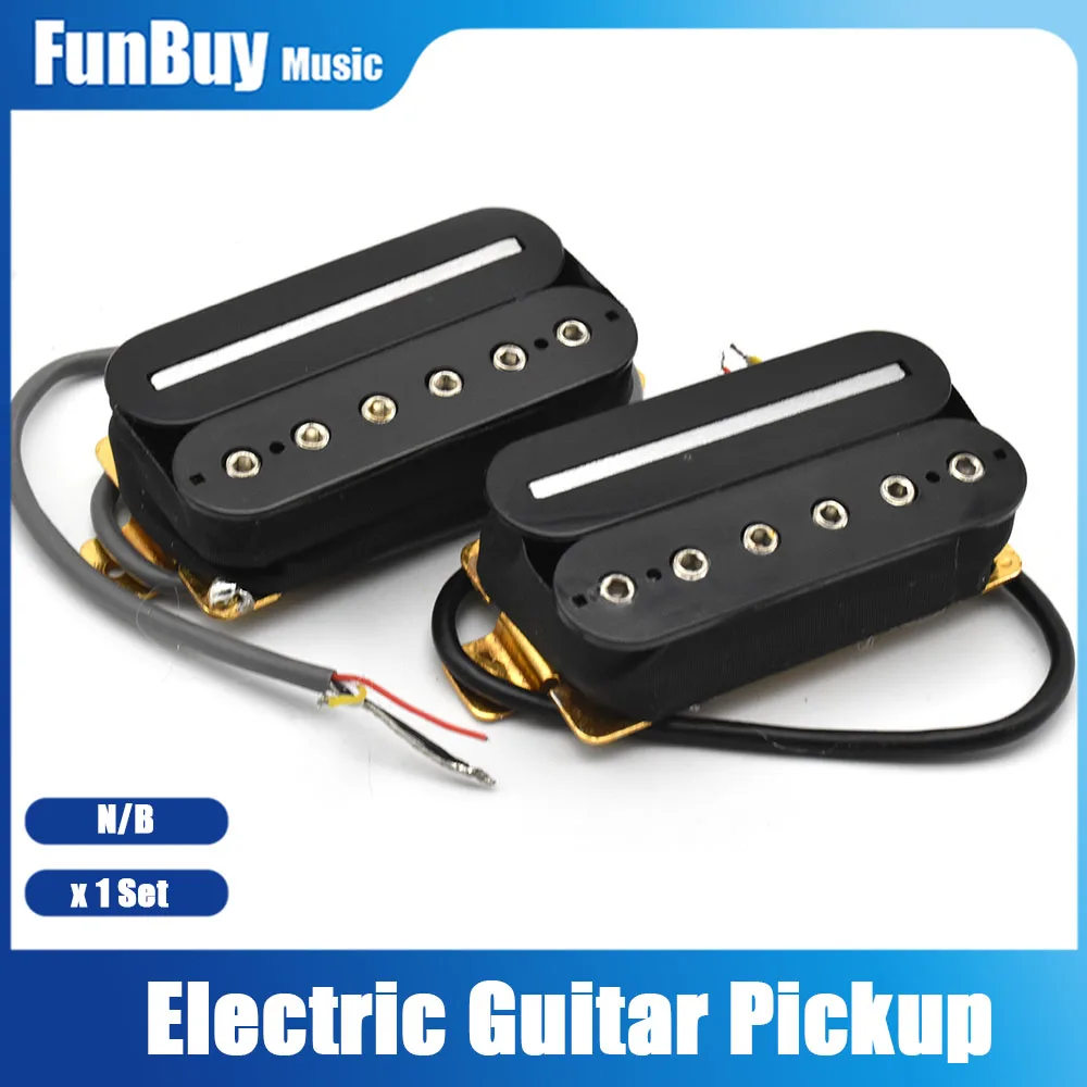 1Pcs Humbucker Blade/Hex Screw Adjusting Dual Coil Electric Guitar Pickup with 4 Conduct Cable Neck Bridge Pickup Coil Splitting