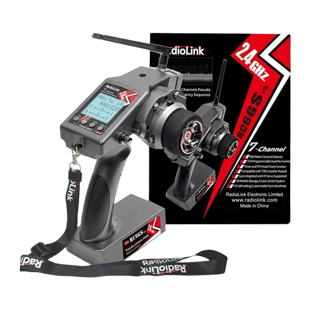 

Radiolink RC6GS V3 2.4G 7CH RC Radio Transmitter and Gyro Receiver R7FG New Upgrade Remote Controller for RC Car Boat