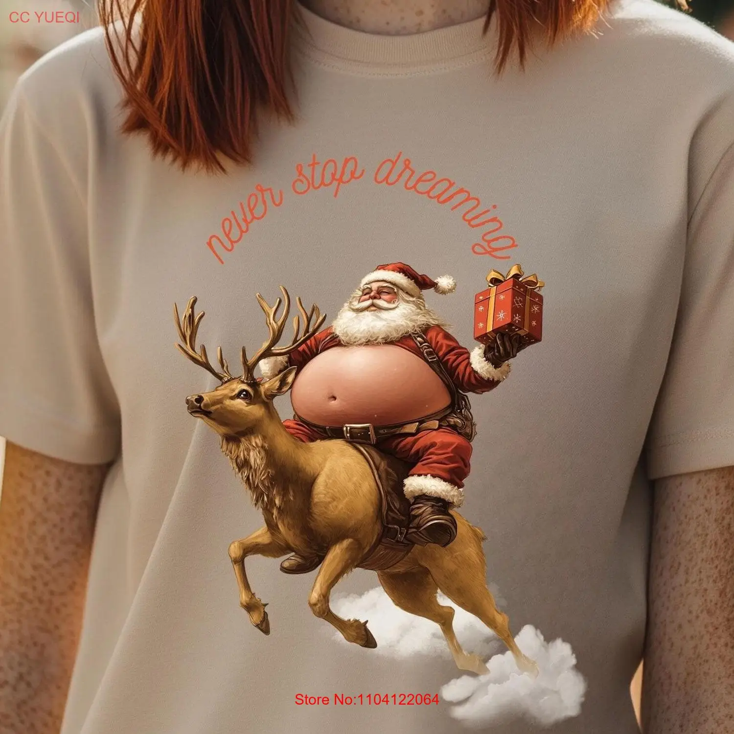 

Рождественская футболка Санта-Клауса, праздничный хлопковый праздничный рождественский топ, зимняя одежда с длинными или короткими рукавами