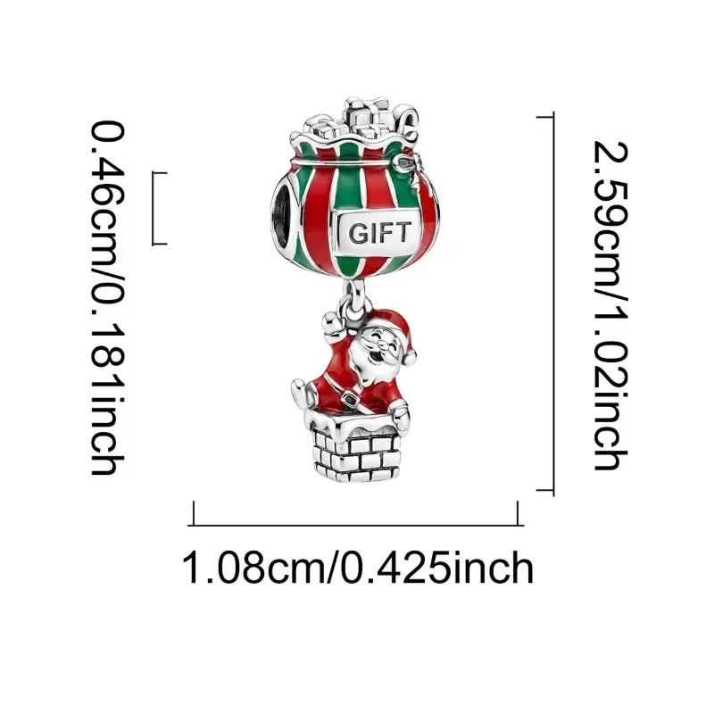 Bestseller Glockenelf Schmetterlingsknoten Weihnachtsserie Charms Perlen Passend für Armbänder 925 Sterling Silber Weihnachtsgeschenk Feiner Schmuck – Detail 8