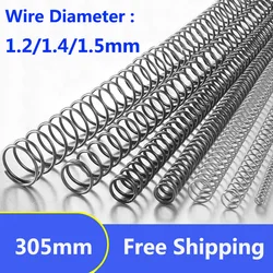 2PCS Long Y Type Compression Spring Black 65 Manganese Steel Pressure Spring Wire Diameter 1.2/1.4/1.5 Length 305mm Lamp Switch