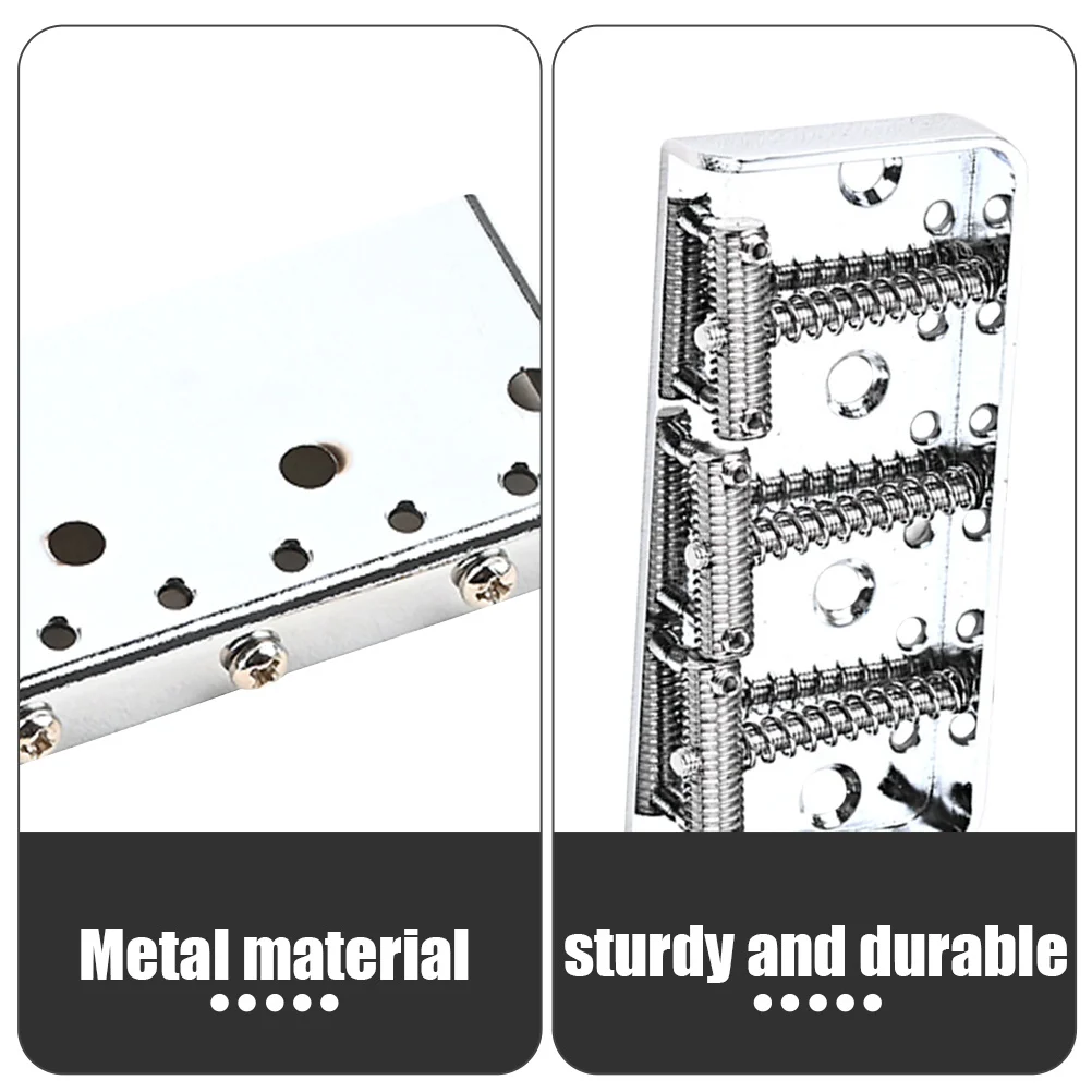 

1Set Electric Guitar Saddle Bridge Tailpiece Metal Tremolo Bridge System for Guitar Parts Durable Chrome Color Replacement