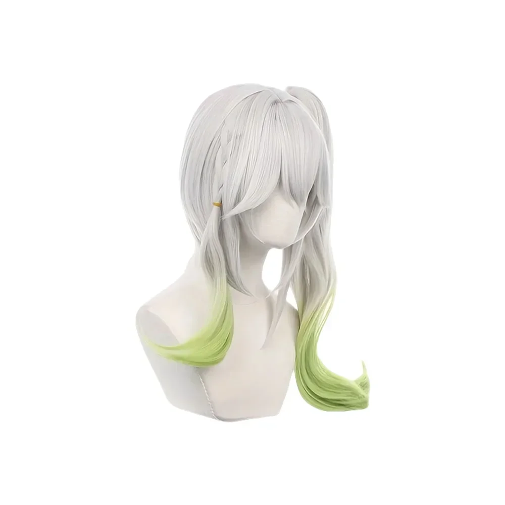 Nahida Role Play Wig Anime Genshin Impact Cosplay Wig Ponytail Style  Heat Resistant Hair Headwear