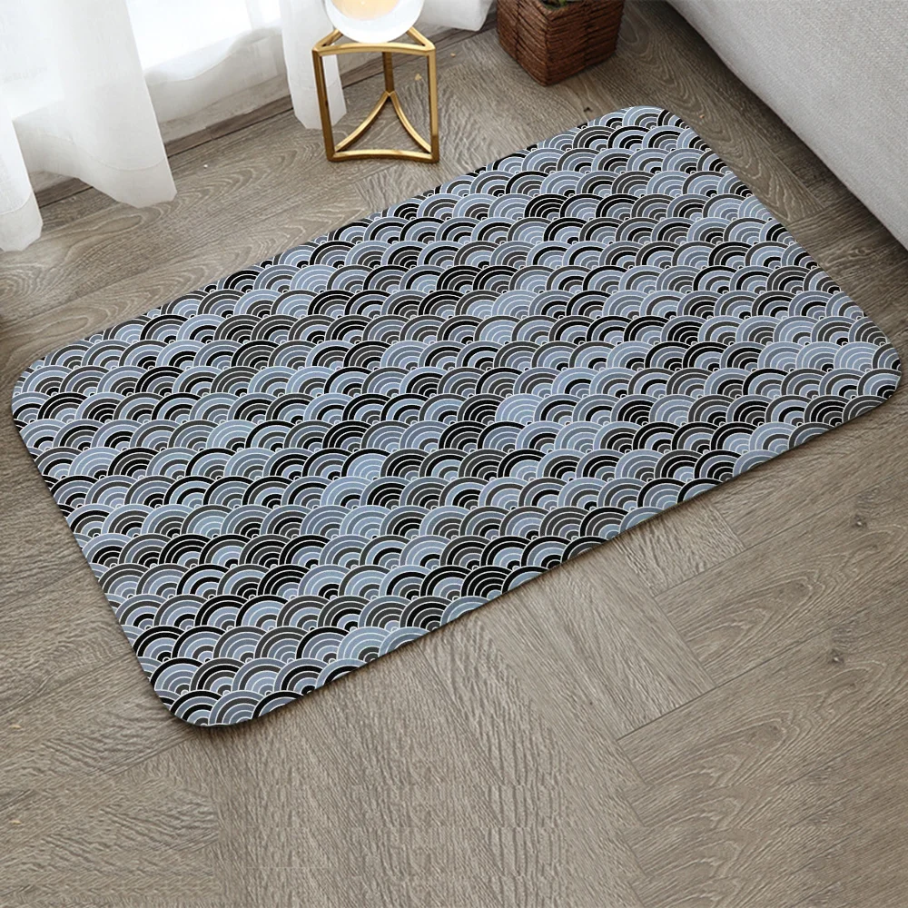 Japanese Wave Modern Home Decoration Accessories Door Floor Mat Room Bedrooom Carpet for Kitchen Bath Mats Welcome Offers Custom