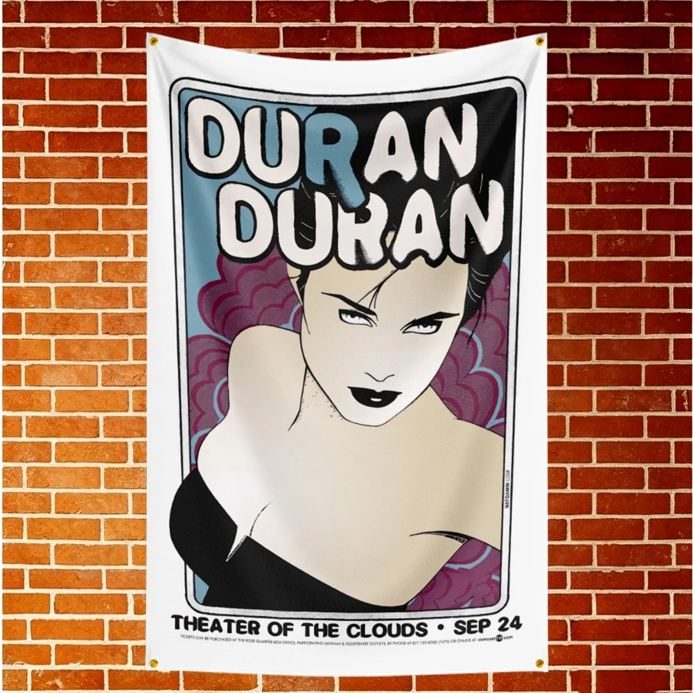 Duran Duran Music Flag Banner For Fan Cave Watch Party Tailgate Gathering Indoor Outdoor Backyard Home Festival Ornament Supply
